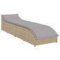 vidaXL Klappliege mit Auflage und Stauraum Beige Poly-Rattan vidaXL Klappliege mit Auflage und Stauraum Beige Poly-Rattan