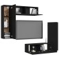 4-tlg. TV-Schrank-Set Schwarz Holzwerkstoff 4-tlg. TV-Schrank-Set Schwarz Holzwerkstoff