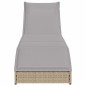 vidaXL Klappliege mit Auflage und Stauraum Beige Poly-Rattan vidaXL Klappliege mit Auflage und Stauraum Beige Poly-Rattan