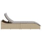 vidaXL Klappliege mit Auflage und Stauraum Beige Poly-Rattan vidaXL Klappliege mit Auflage und Stauraum Beige Poly-Rattan