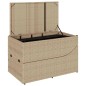 vidaXL Klappliege mit Auflage und Stauraum Beige Poly-Rattan vidaXL Klappliege mit Auflage und Stauraum Beige Poly-Rattan