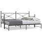 vidaXL Tagesbett Ausziehbar ohne Matratze Schwarz 90x200 cm Stahl