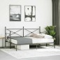 vidaXL Tagesbett Ausziehbar ohne Matratze Schwarz 90x200 cm Stahl