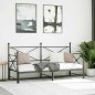 vidaXL Tagesbett Ausziehbar ohne Matratze Schwarz 90x200 cm Stahl