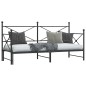 vidaXL Tagesbett Ausziehbar ohne Matratze Schwarz 90x200 cm Stahl