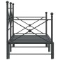 vidaXL Tagesbett Ausziehbar ohne Matratze Schwarz 90x200 cm Stahl