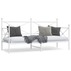 vidaXL Tagesbett ohne Matratze Weiß 90x200 cm Stahl