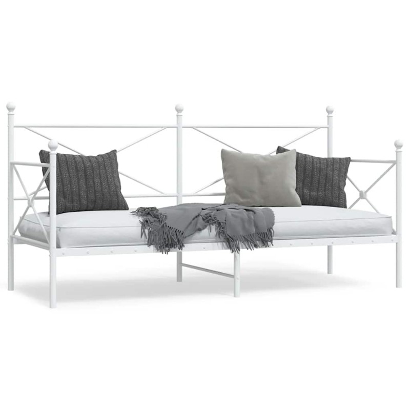 vidaXL Tagesbett ohne Matratze Weiß 90x200 cm Stahl