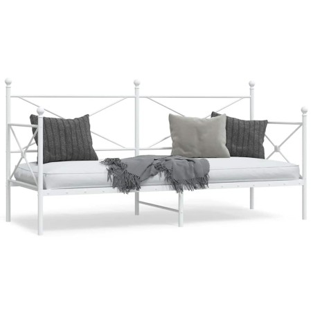 vidaXL Tagesbett ohne Matratze Weiß 90x200 cm Stahl