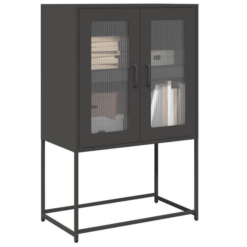 vidaXL Highboard Schwarz 68x39x107 cm Stahl vidaXL Highboard Schwarz 68x39x107 cm Stahl