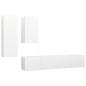 vidaXL 4-tlg. TV-Schrank-Set Weiß Holzwerkstoff vidaXL 4-tlg. TV-Schrank-Set Weiß Holzwerkstoff