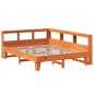 vidaXL Massivholzbett mit Regal ohne Matratze Wachsbraun 150x200 cm