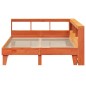 vidaXL Massivholzbett mit Regal ohne Matratze Wachsbraun 150x200 cm
