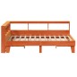 vidaXL Massivholzbett mit Regal ohne Matratze Wachsbraun 150x200 cm
