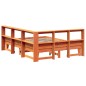 vidaXL Massivholzbett mit Regal ohne Matratze Wachsbraun 150x200 cm