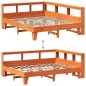 vidaXL Massivholzbett mit Regal ohne Matratze Wachsbraun 150x200 cm
