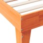 vidaXL Massivholzbett mit Regal ohne Matratze Wachsbraun 150x200 cm