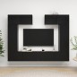 6-tlg. TV-Schrank-Set Schwarz Holzwerkstoff 6-tlg. TV-Schrank-Set Schwarz Holzwerkstoff