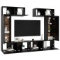 6-tlg. TV-Schrank-Set Schwarz Holzwerkstoff 6-tlg. TV-Schrank-Set Schwarz Holzwerkstoff