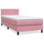 vidaXL Boxspringbett mit Matratze Rosa 90x220 cm Samt
