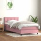 vidaXL Boxspringbett mit Matratze Rosa 90x220 cm Samt