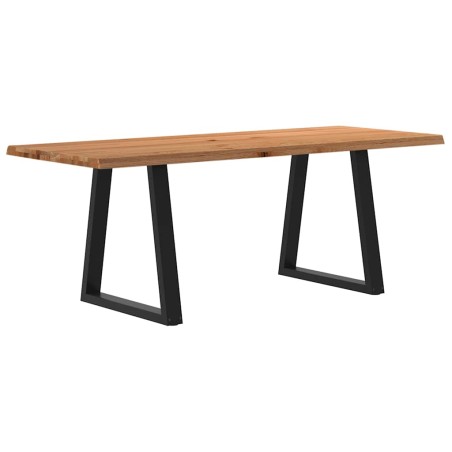vidaXL Esstisch mit Baumkanten 200x80x74 cm Massivholz Eiche