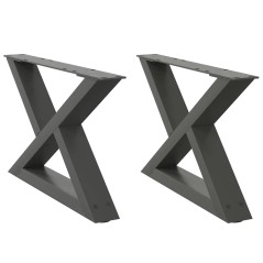 vidaXL Couchtischbeine 2 Stk. Anthrazit 50x(30-31,3) cm Stahl