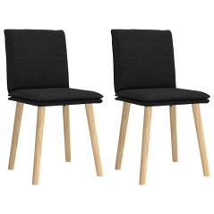 vidaXL Esszimmerstühle 2 Stk. Schwarz Stoff