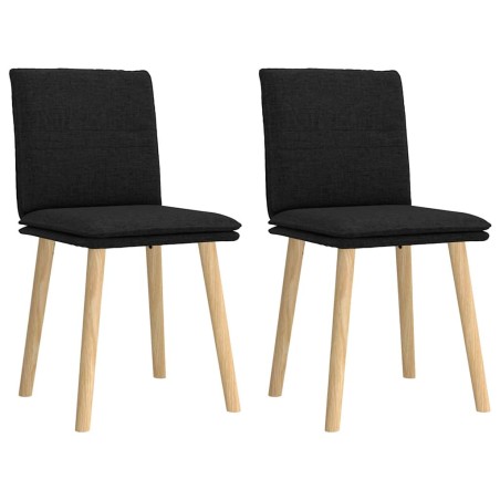 vidaXL Esszimmerstühle 2 Stk. Schwarz Stoff