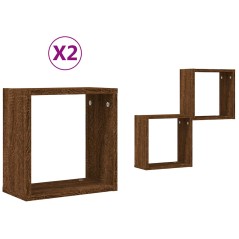 vidaXL Würfelregale 2 Stk. Braune 30x15x30 cm