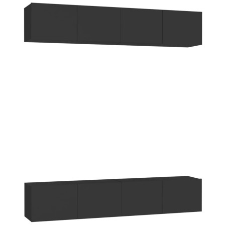 vidaXL TV-Schränke 4 Stk. Schwarz 80x30x30 cm Holzwerkstoff