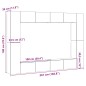vidaXL 8-tlg. TV-Schrank-Set Wandmontage Altholz-Optik Holzwerkstoff
