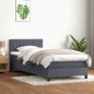 vidaXL Boxspringbett mit Matratze Dunkelgrau 80x210 cm Samt