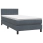vidaXL Boxspringbett mit Matratze Dunkelgrau 80x210 cm Samt