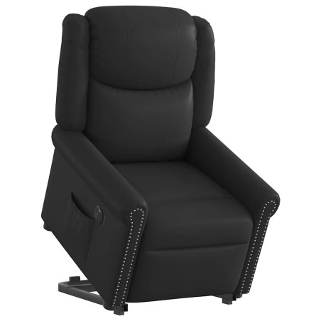 vidaXL Relaxsessel Aufstehen Elektrisch Glänzend Schwarz Kunstleder