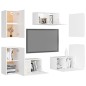 7-tlg. TV-Schrank-Set Weiß Holzwerkstoff 7-tlg. TV-Schrank-Set Weiß Holzwerkstoff