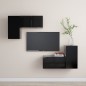 vidaXL 4-tlg. TV-Schrank-Set Schwarz Holzwerkstoff vidaXL 4-tlg. TV-Schrank-Set Schwarz Holzwerkstoff