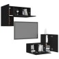 vidaXL 4-tlg. TV-Schrank-Set Schwarz Holzwerkstoff vidaXL 4-tlg. TV-Schrank-Set Schwarz Holzwerkstoff