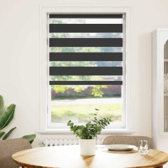 vidaXL Zebrarollo Schwarz 85x100 cm Stoffbreite 80,9 cm Polyester
