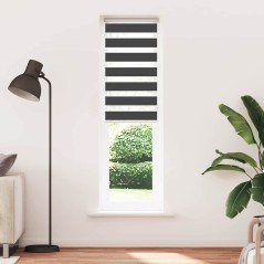 vidaXL Zebrarollo Schwarz 55x200 cm Stoffbreite 50,9 cm Polyester