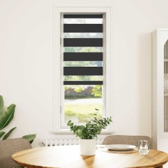 vidaXL Zebrarollo Schwarz 50x150 cm Stoffbreite 45,9 cm Polyester