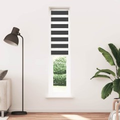 vidaXL Zebrarollo Schwarz 45x200 cm Stoffbreite 40,9 cm Polyester