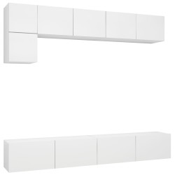 vidaXL 5-tlg. TV-Schrank-Set Weiß Holzwerkstoff