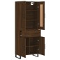 Highboard Braun Eichen-Optik 69,5x34x180 cm Holzwerkstoff
