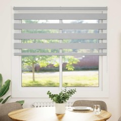 vidaXL Zebrarollo Hellgrau 145x100 cm Stoffbreite 140,9 cm Polyester