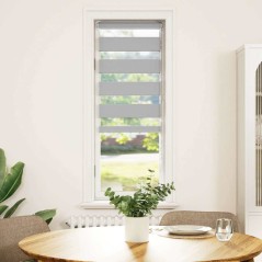 vidaXL Zebrarollo Hellgrau 40x100 cm Stoffbreite 35,9 cm Polyester