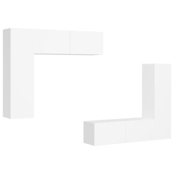 vidaXL 4-tlg. TV-Schrank-Set Weiß Holzwerkstoff