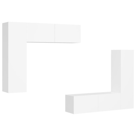 vidaXL 4-tlg. TV-Schrank-Set Weiß Holzwerkstoff