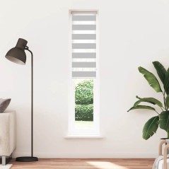 vidaXL Zebrarollo Hellgrau 45x200 cm Stoffbreite 40,9 cm Polyester