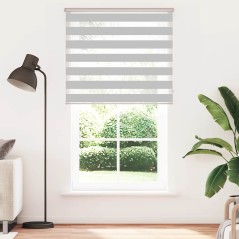 vidaXL Zebrarollo Hellgrau 125x230 cm Stoffbreite 120,9 cm Polyester